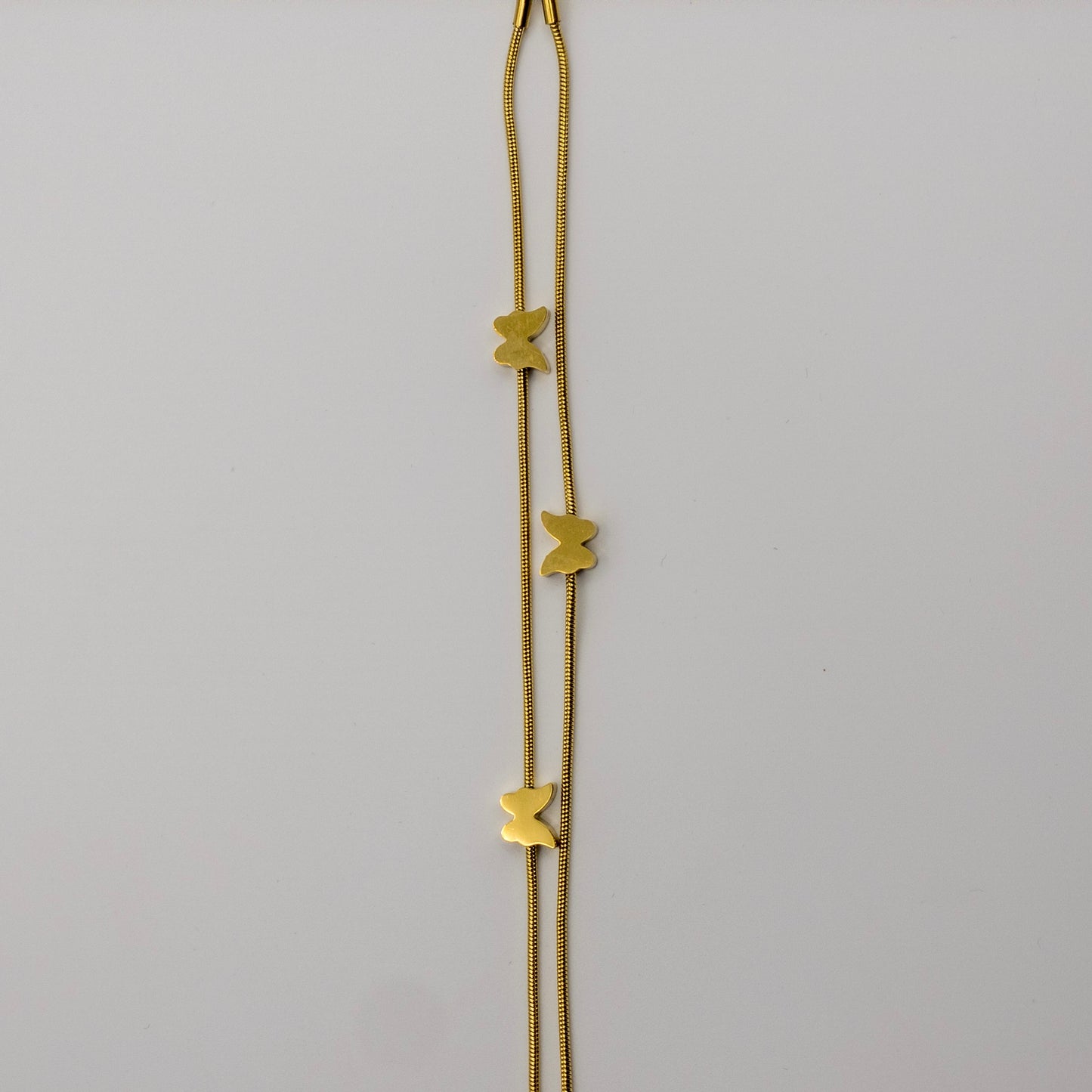 "Golden Flight" Triple Butterfly Snake Chain Bracelet (316L Premium Steel)