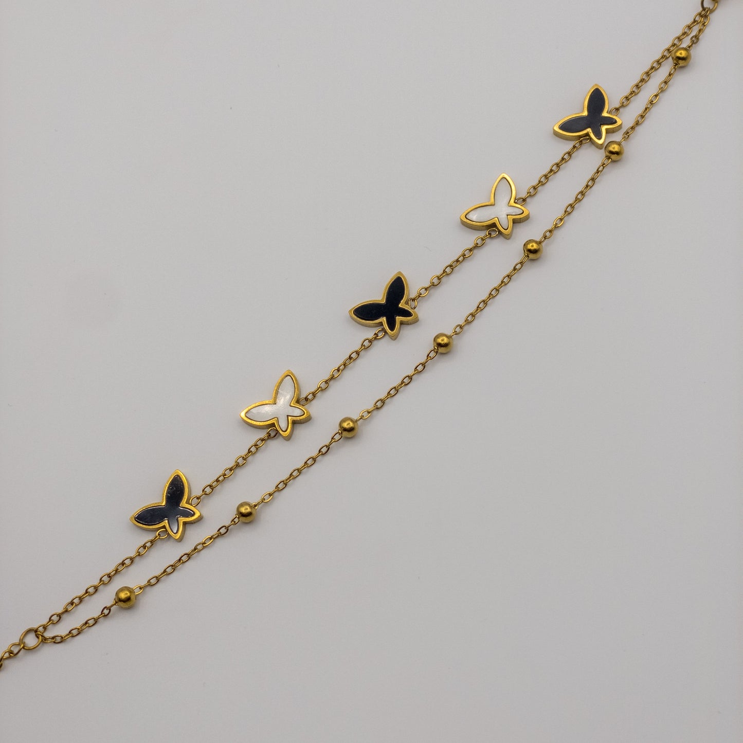 Aria Two-Tone Butterfly Bracelet (Anti-Tarnish)