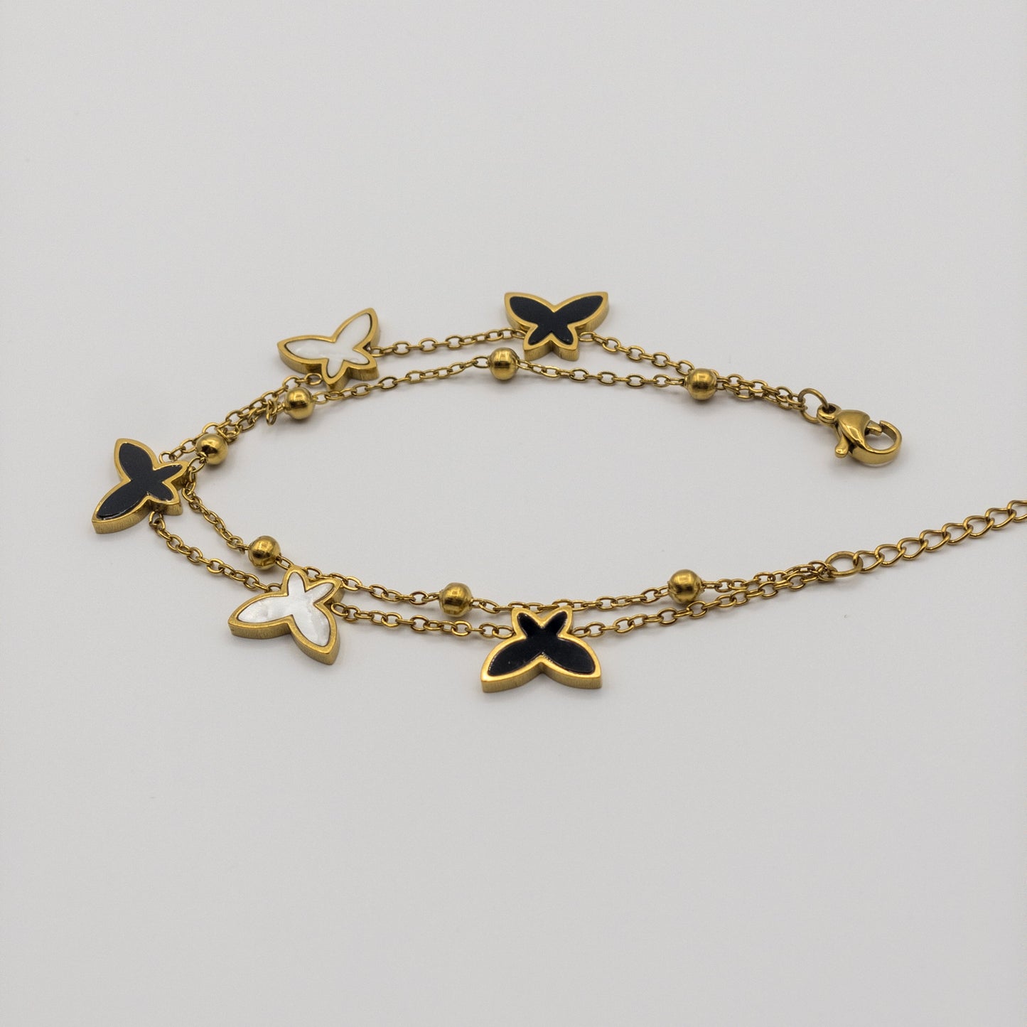Aria Two-Tone Butterfly Bracelet (Anti-Tarnish)