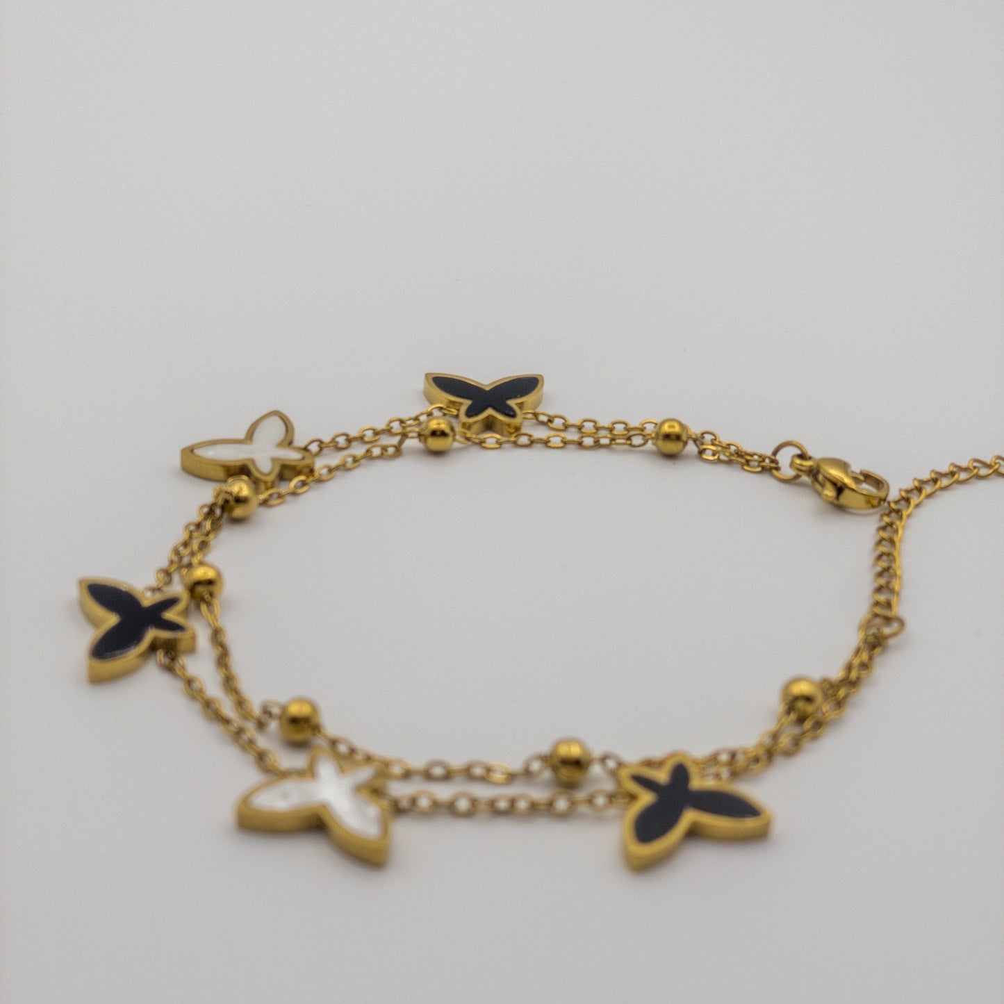 Aria Two-Tone Butterfly Bracelet (Anti-Tarnish)