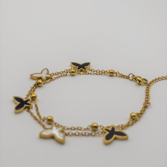 Aria Two-Tone Butterfly Bracelet (Anti-Tarnish)