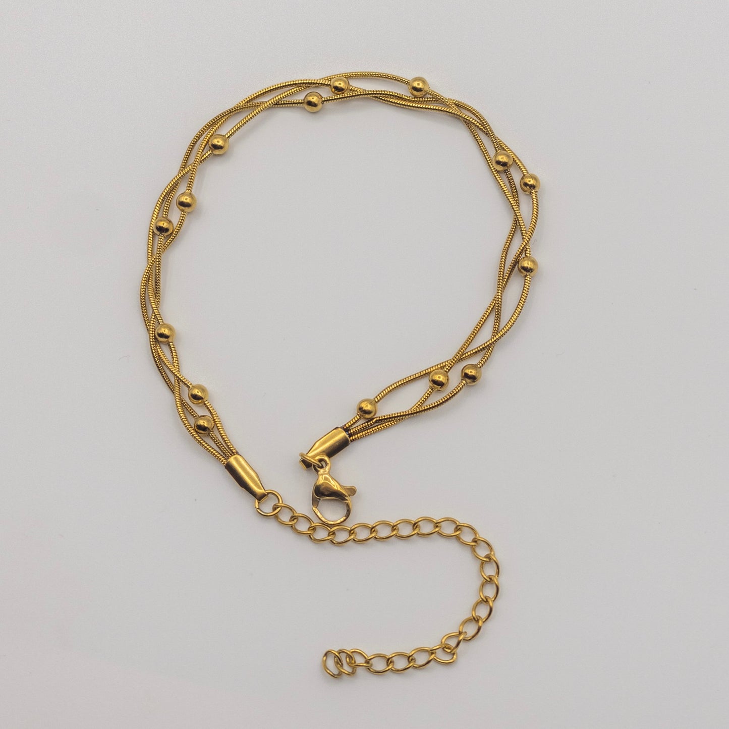 "Golden Flight" Triple Butterfly Snake Chain Bracelet (316L Premium Steel)