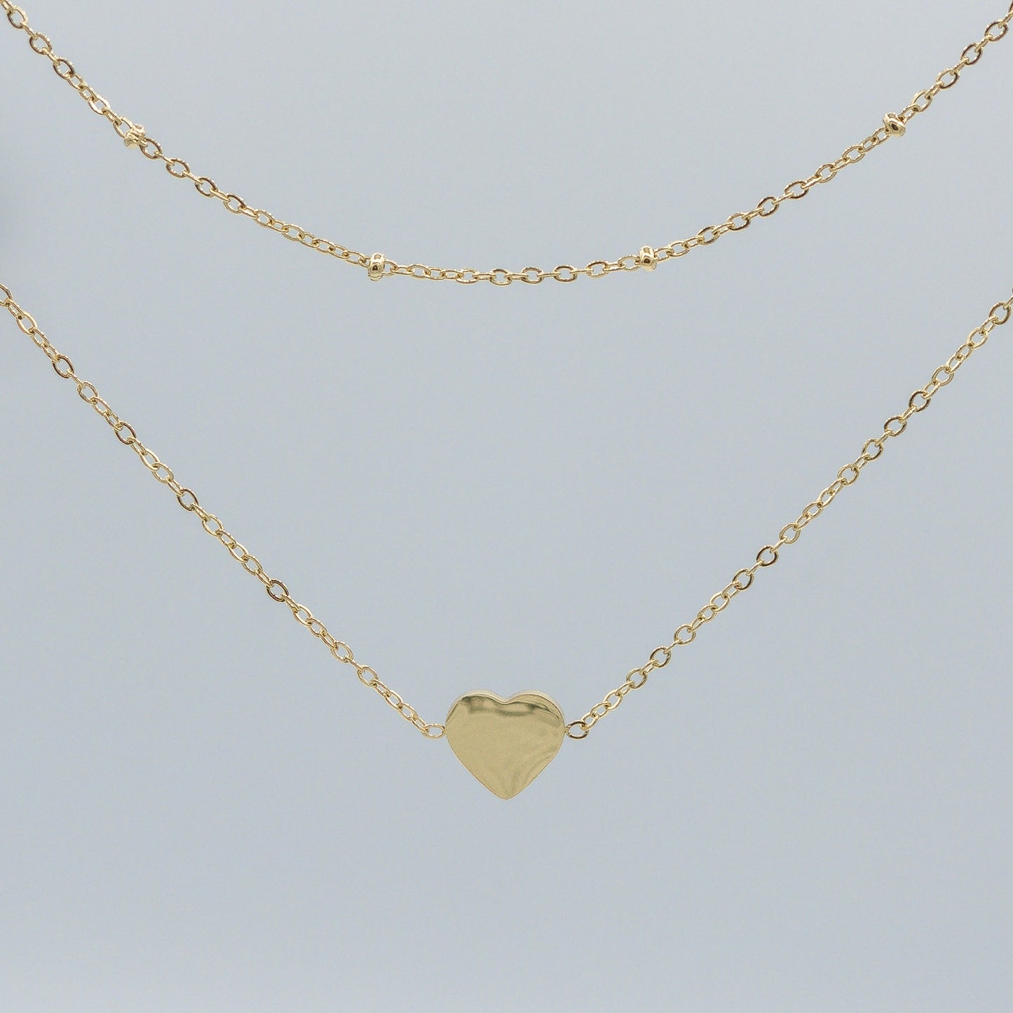 "Golden Hearts" Triple Heart Layered Necklace (Anti-Tarnish)