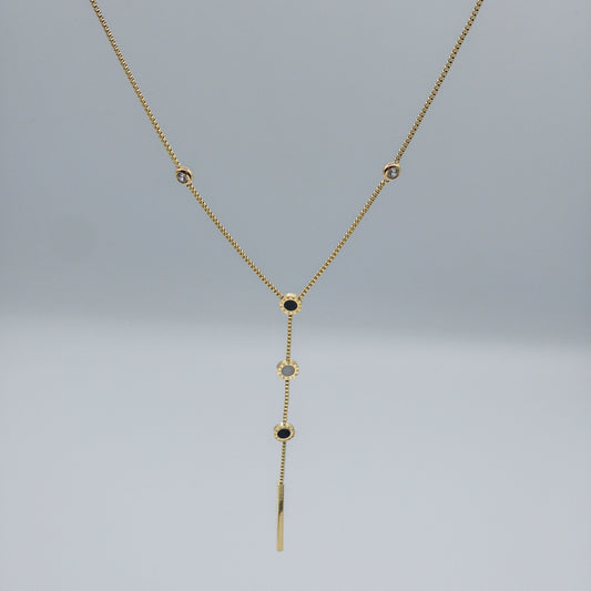 The Empress Roman Numeral Slider Lariat Necklace (Adjustable Tie Style)