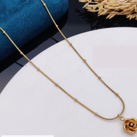 "Golden Rose" Beaded Snake Chain Necklace (Anti-Tarnish)