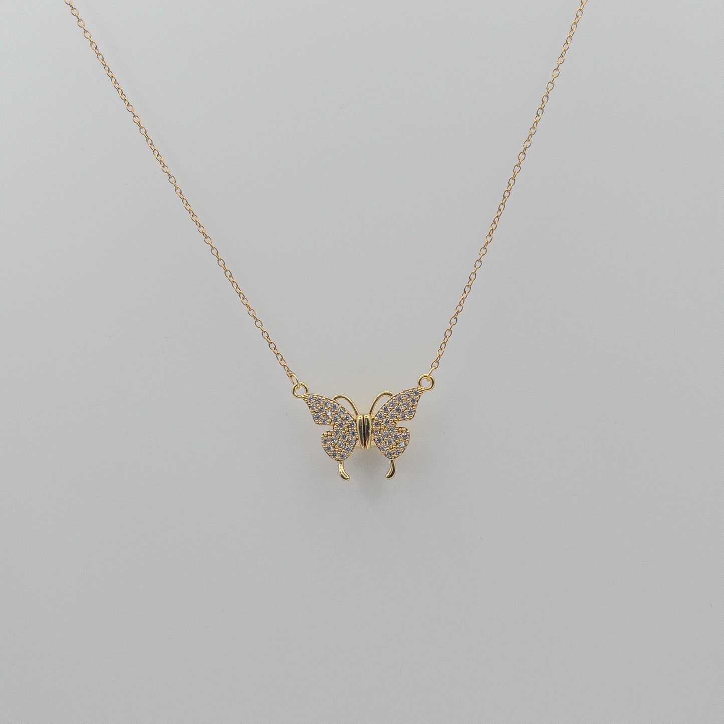 "Vintage Sparkle" Pave Crystal Butterfly Necklace