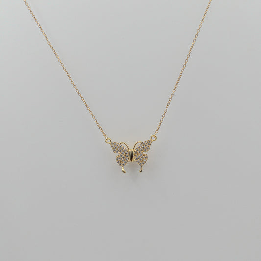 "Vintage Sparkle" Pave Crystal Butterfly Necklace