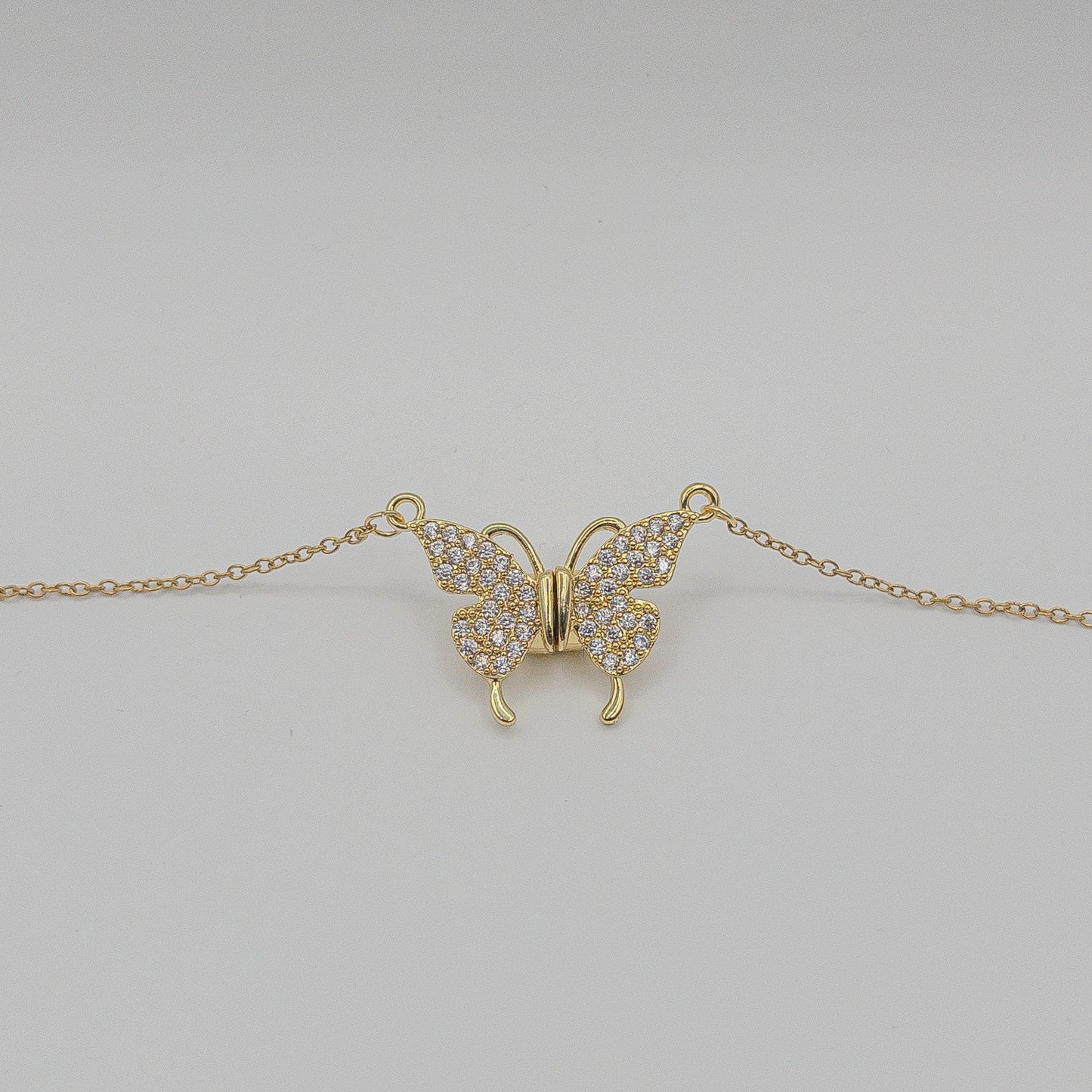 "Vintage Sparkle" Pave Crystal Butterfly Necklace