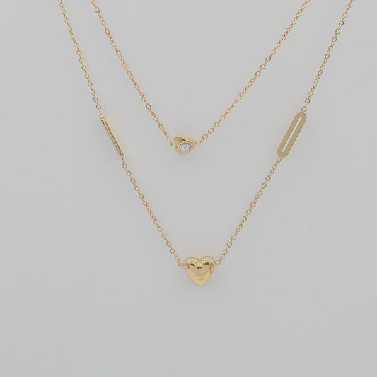 "Forever Love" Double-Layer Heart Necklace (Anti-Tarnish)